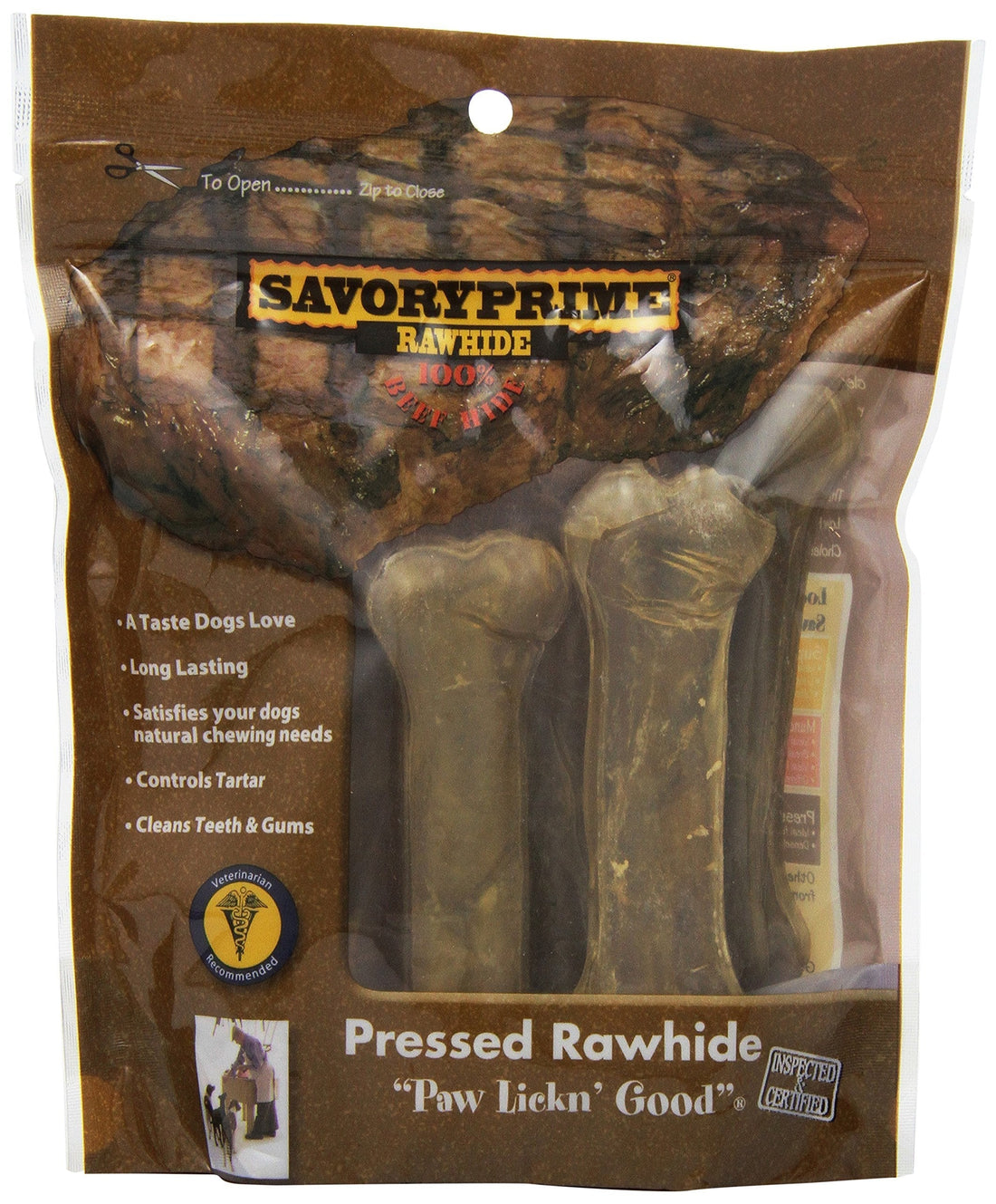 Savory Prime Pressed Rawhide Bone (6 Pack)