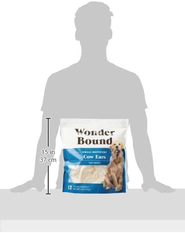 Wonder Bound Cow Ears Dog Treats, Pack of 12, Beef, Highly Digestible