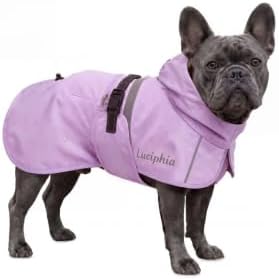 Luciphia Dog Raincoat, Adjustable Hooded Reflective Jacket with Pocket