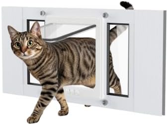 31"-36" Cat Door for Window, Flap Pet Door Fit Window Insert