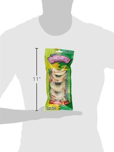 Dingo Ringo Rawhide Dog Treats Made With Real Chicken, 5 Count