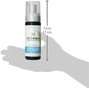 Vet's Best Waterless Cat Bath, No Rinse Waterless Dry Shampoo for Cats