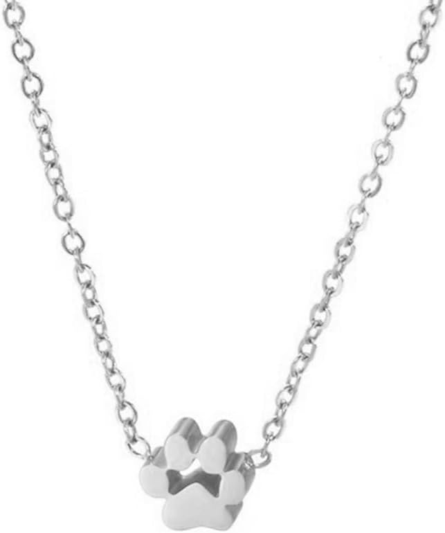 OIDIMS Dog Cat Paw Necklace Lovely Animal Choker Dainty Paw Print
