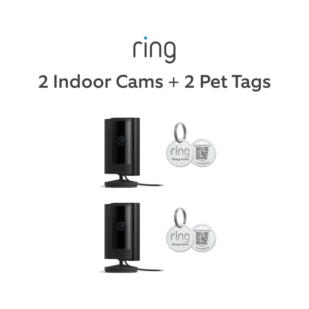 Ring Indoor Cam (2nd Gen), White with Ring Pet Tag