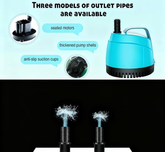 210GPH Submersible Water Pump Ultra Quiet,Bottom Suction Aquarium
