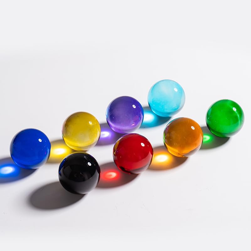 40mm Colorful Solid Glass Marbles 8 Pack Round Decor Balls