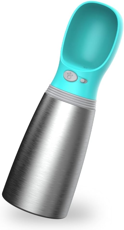 Dog Water Bottle, 23.67 oz Portable Stainless Steel Pet Water