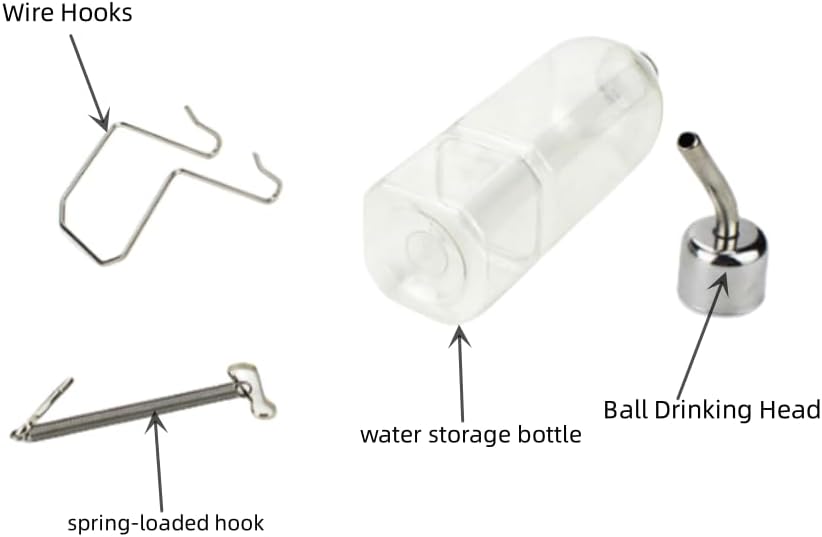 2 Pcs Pet Cage Water Bottle No Drip Small Animal Water Bottle