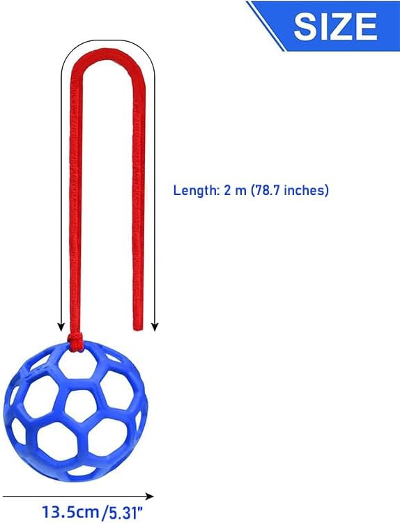 Blue Hanging Horse Treat Ball – Durable TPR Hay Feeder Toy for Horses