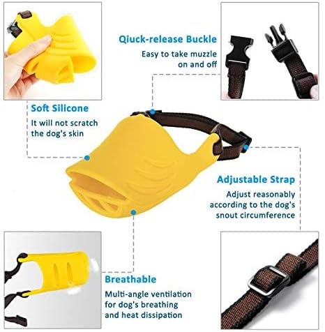 LUCKYPAW Soft Duck Silicone Dog Muzzle for Small Medium Dogs Poodle
