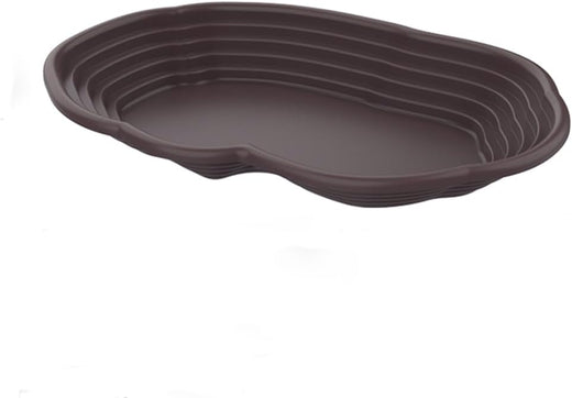 Extra Large Reptile Bathing Pool Reptile Feeding Dish Water Bowl with Ramp Aquarium Ornament for Gecko, Snake, Turtle, Bearded Dragon, Lizard Bath(Black)