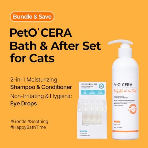 PetO’Cera Cat Care Bundle | Hypoallergenic Shampoo & Conditioner +