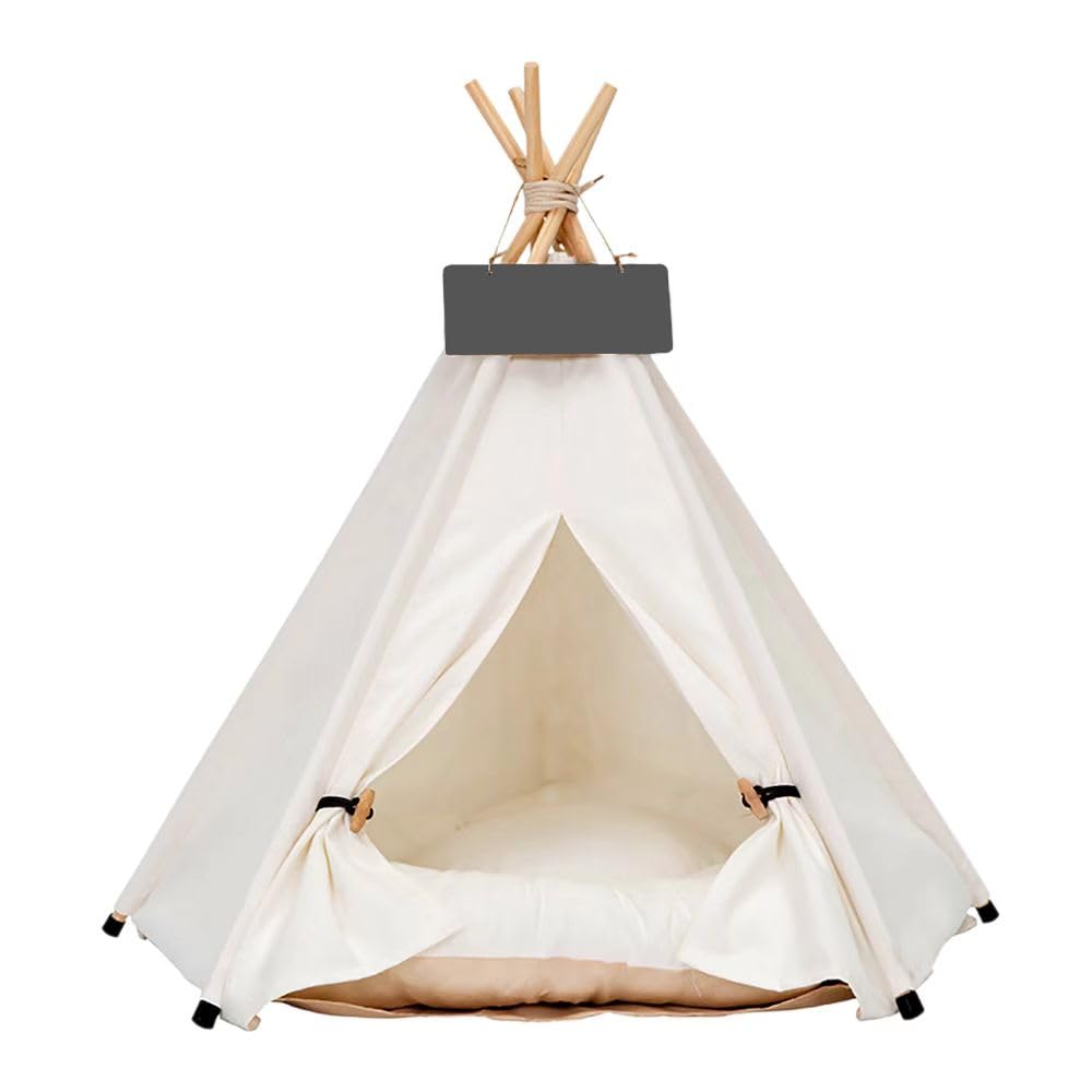 Pet Teepee Dog & Puppy Cat Tents Tipi Bed Portable Houses with Thick