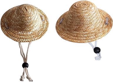 1Pc Novelty Summer Adjustable Pet Dog Outdoor Straw Hat Puppy Small