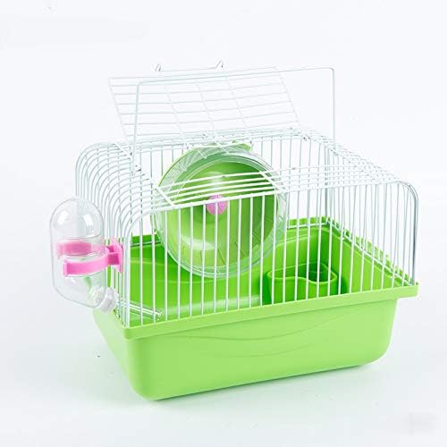 Small Pet Hamster Cage with Running Wheel Water Bottle Food Basin
