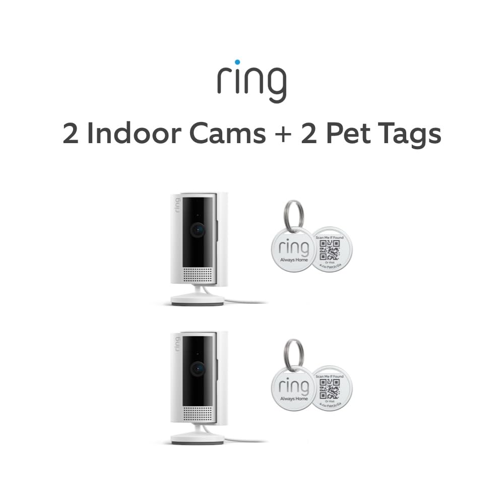 Ring Indoor Cam (2nd Gen), White with Ring Pet Tag