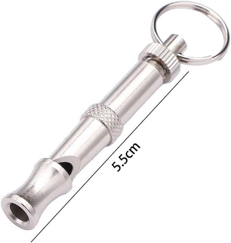 2Pcs Silver Adjustable Ultrasonic Dog Whistle