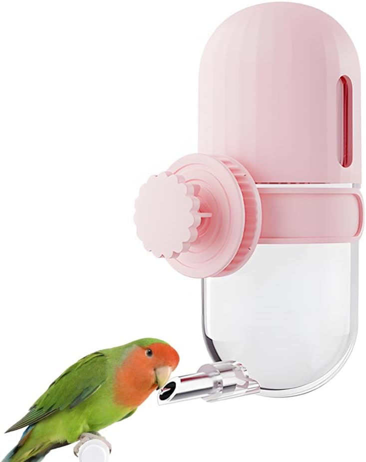 Bird Water Dispenser, 240ML Detachable Bird Drinking Bottle Automatic