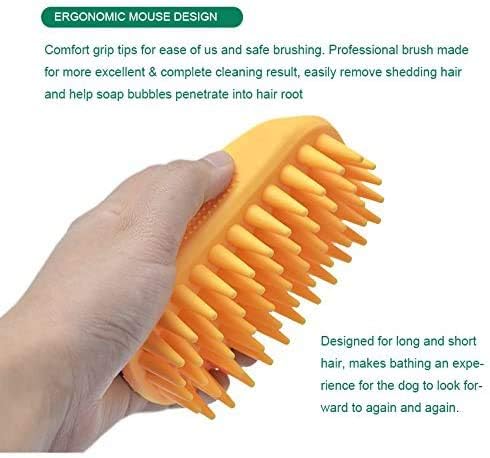 Pet Silicone Shampoo Brush for Long & Short Hair Medium Large Pets
