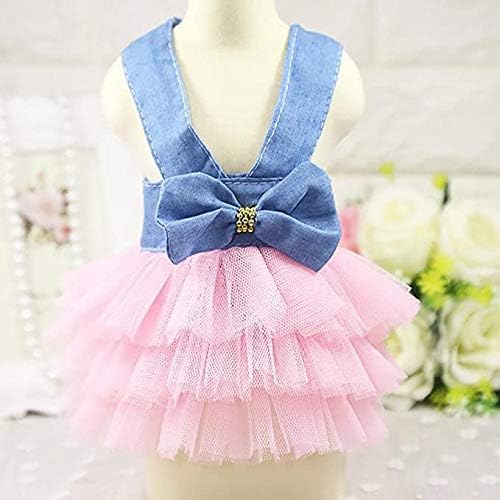 Clopon Pet's Cute Halter Bowknot Tutu Dress for Small Dogs Girl Cute
