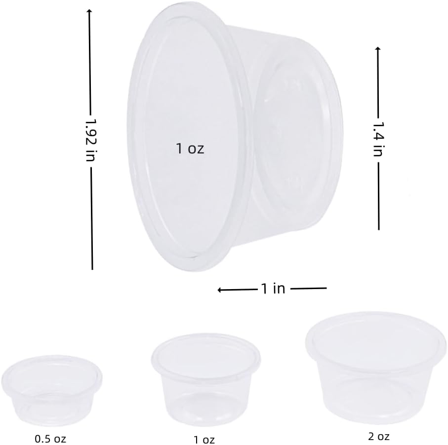 Lizard Crested Gecko Food Water Feeding Cups, 100 pcs, 1 oz