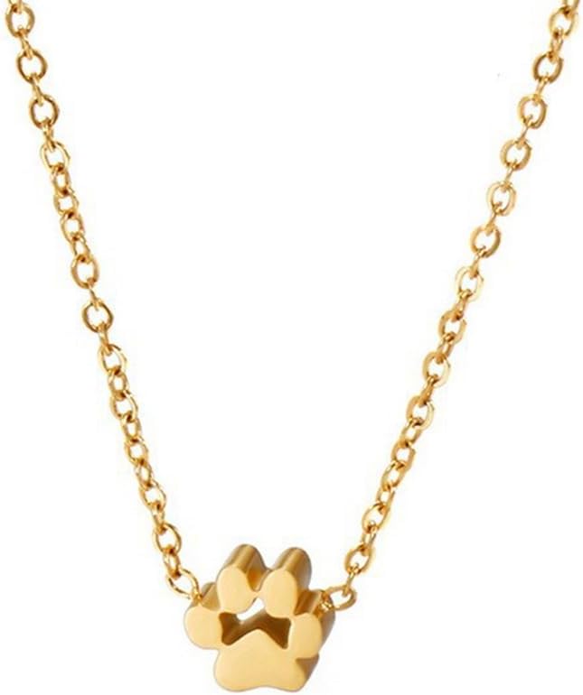 OIDIMS Dog Cat Paw Necklace Lovely Animal Choker Dainty Paw Print