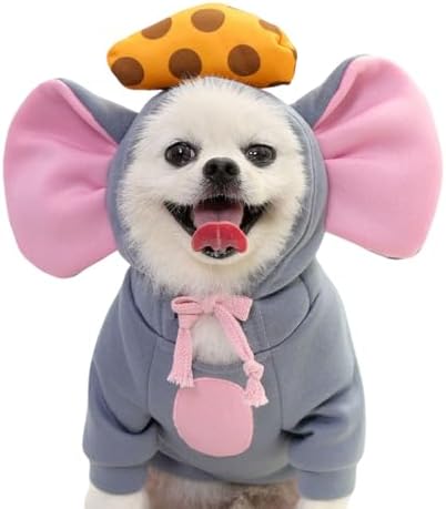 Fleece Lined Dog Hoodie Coat Warm Fall Winter Dog Sweatshirt, Squirrel