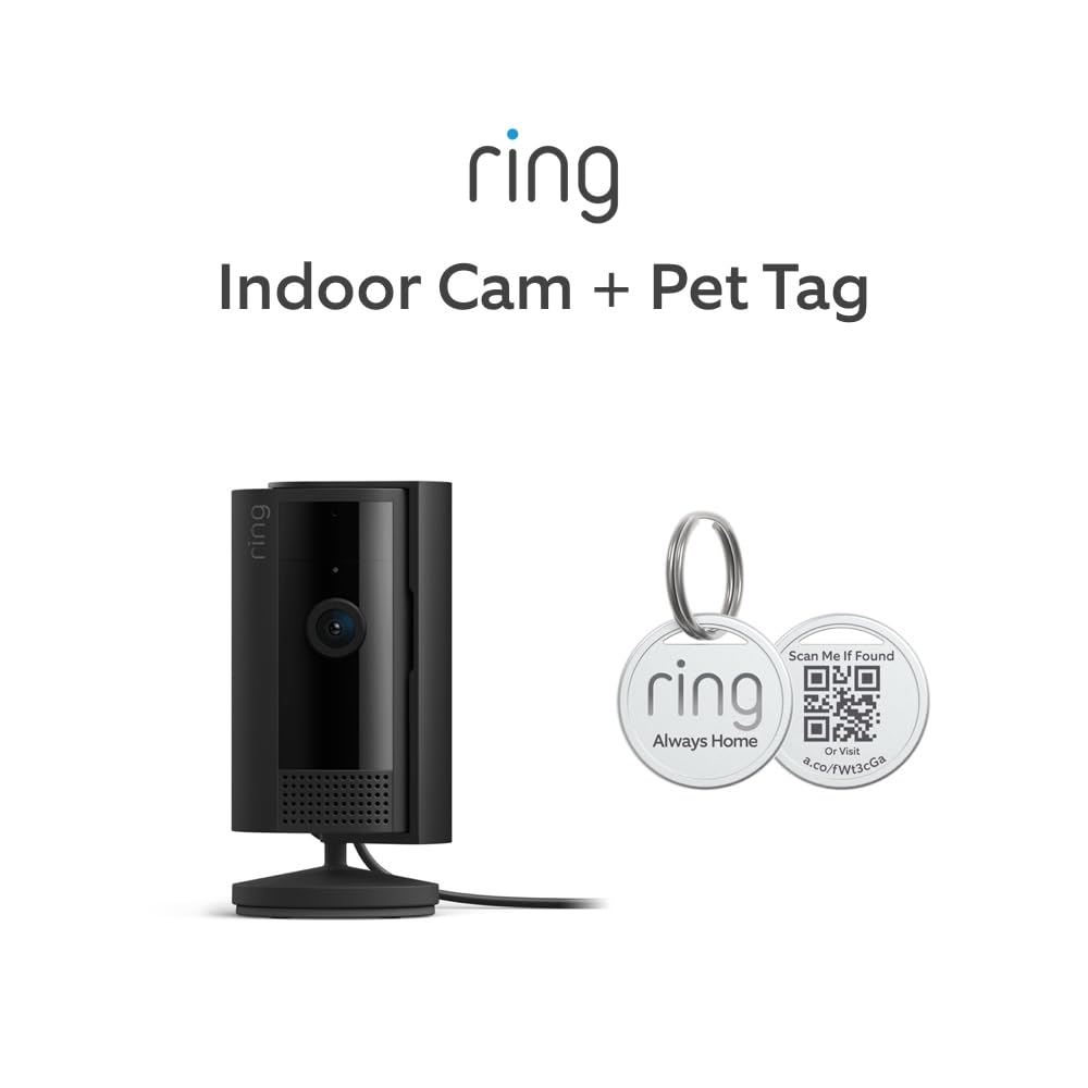 Ring Indoor Cam (2nd Gen), White with Ring Pet Tag