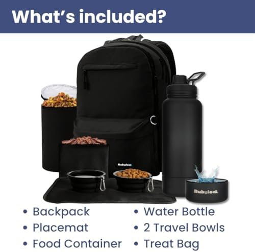 Rubyloo The Original Doggy Bag Backpack & 32oz Insulated Water Bottle