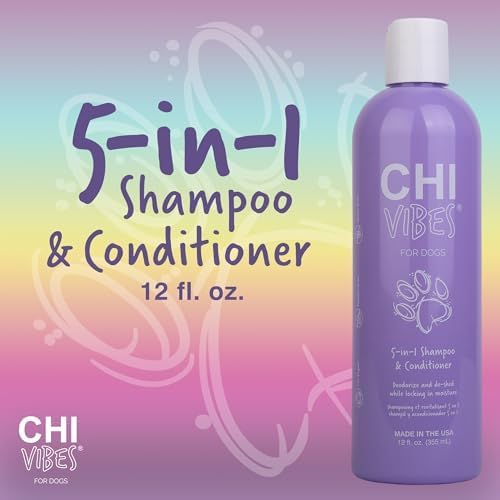 CHI Vibes for Dogs 5-in-1 Shampoo & Conditioner, 12 Fl Oz
