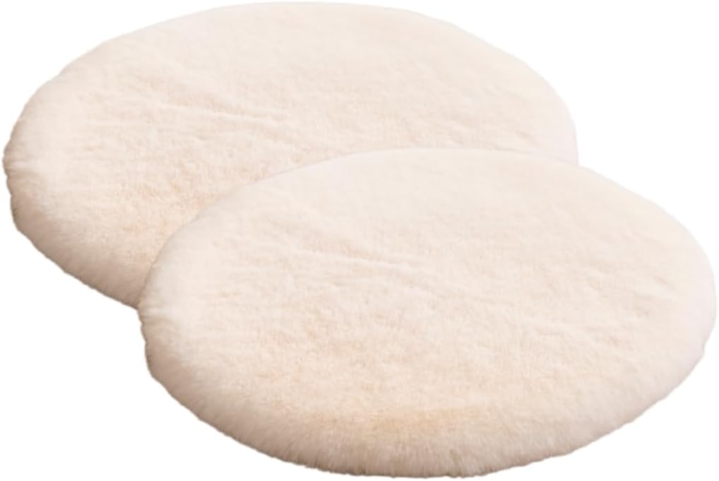 SHENGOCASE 2-Pack 16" Round Faux Rabbit Fur Cat Dog Bed Cushion Pad