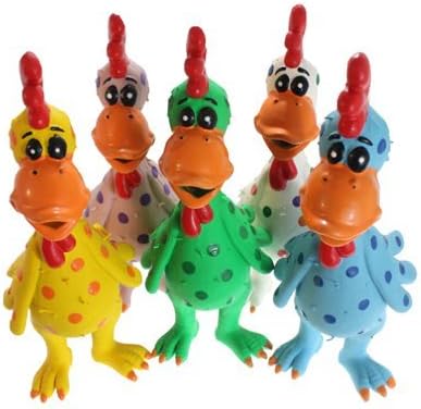 Multipet's Mini Globken Latex Plush Filled Polka Dot Chicken Dog Toy