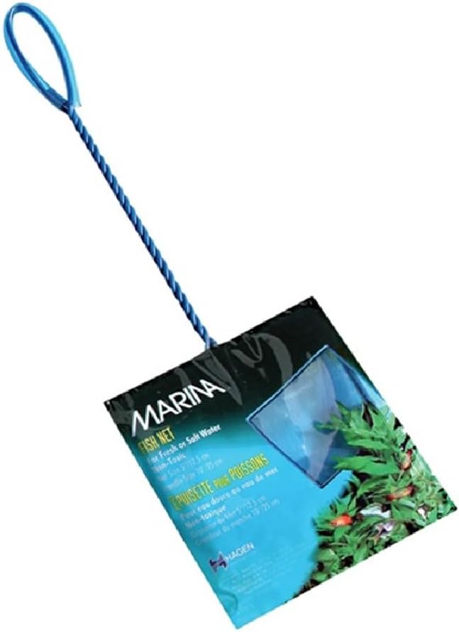 Marina Blue Fine Nylon Net with Handle, Aquarium Maintenance Tool