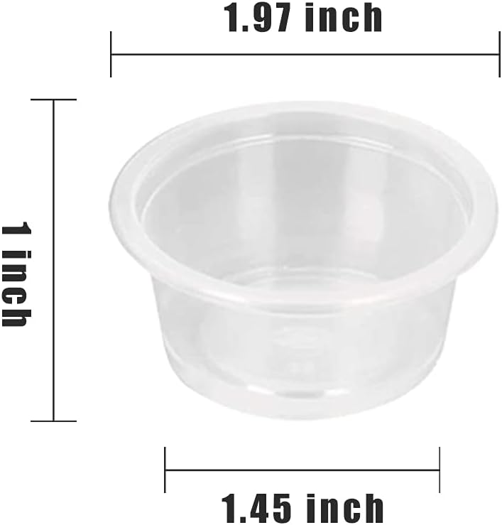 1oz Crested Gecko Food Cups, 100Pcs Reptile Plastic Feeding Dish