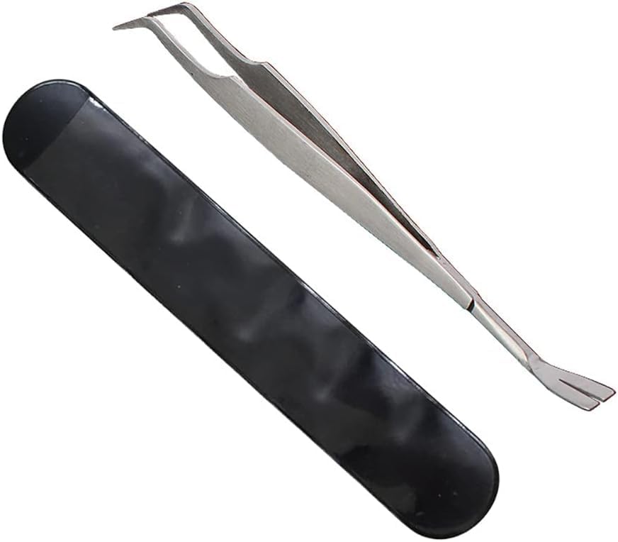 2Pcs Silver Stainless Steel Tick Tweezers Dual Tipped Tick Remover