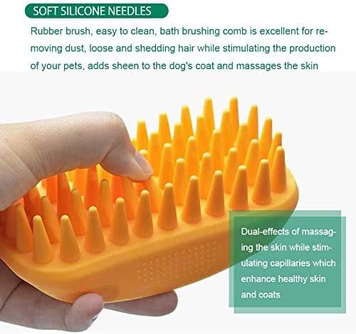 Pet Silicone Shampoo Brush for Long & Short Hair Medium Large Pets