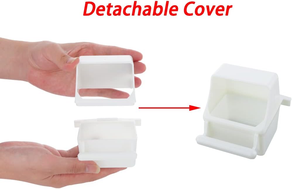 2 Pcs Small Bird Slot Feeder No Mess Cage Hanging Feeder Cup Plastic