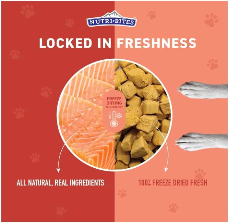Nutri Bites Freeze Dried Salmon Dog & Cat Treats, Single Ingredient