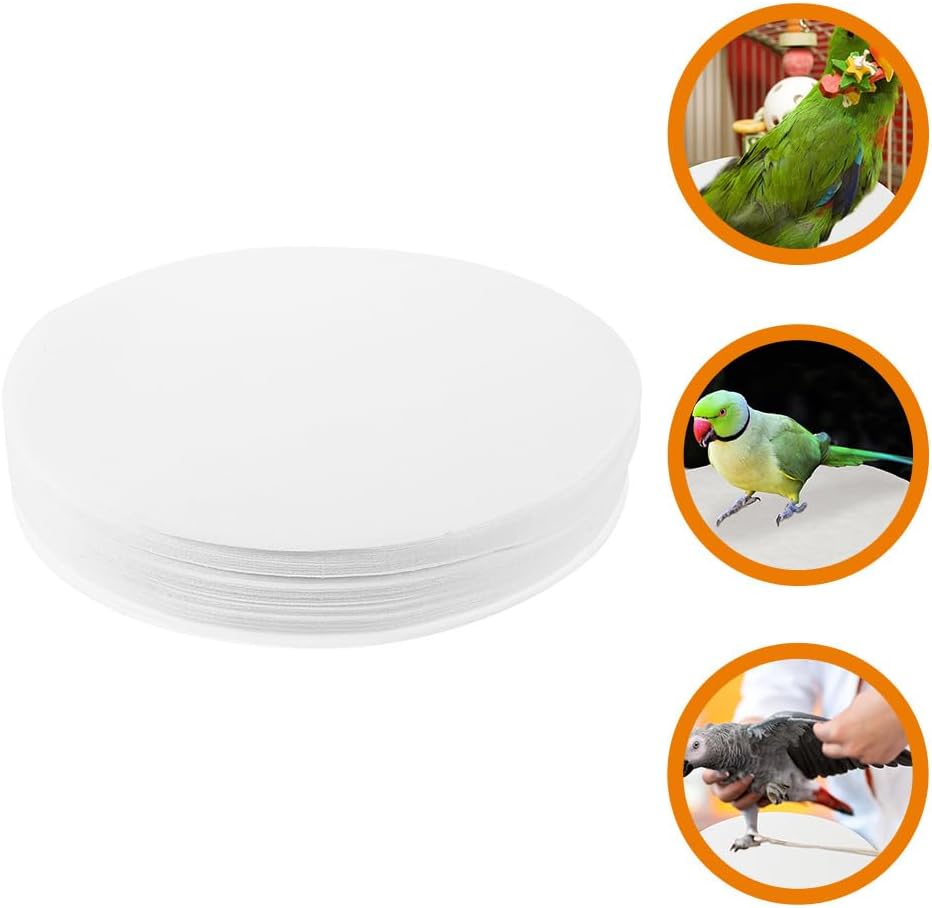 Abaodam 100 Pieces Round Bird Cage Liners Disposable Absorbent