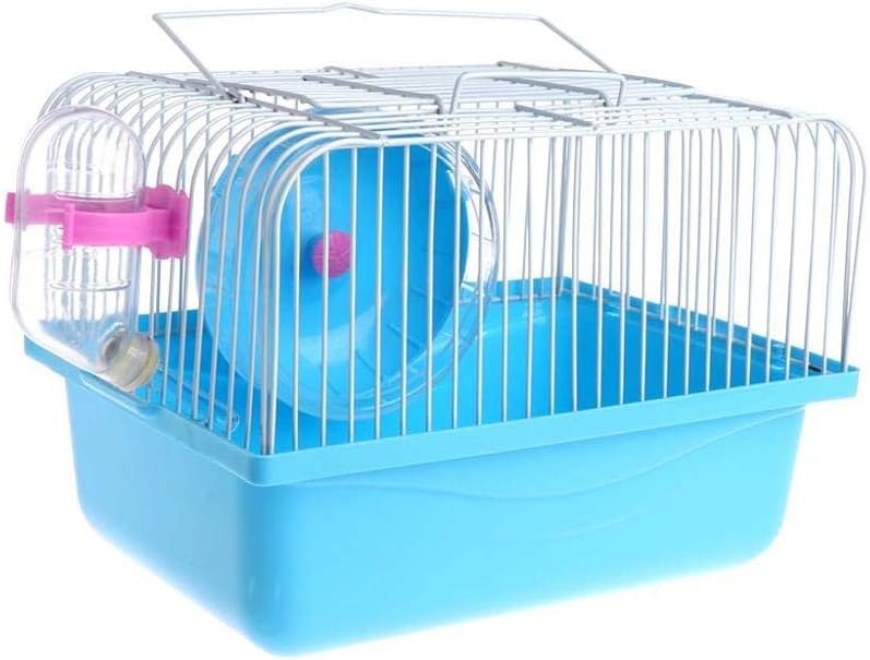 Small Pet Hamster Cage with Running Wheel Water Bottle Food Basin