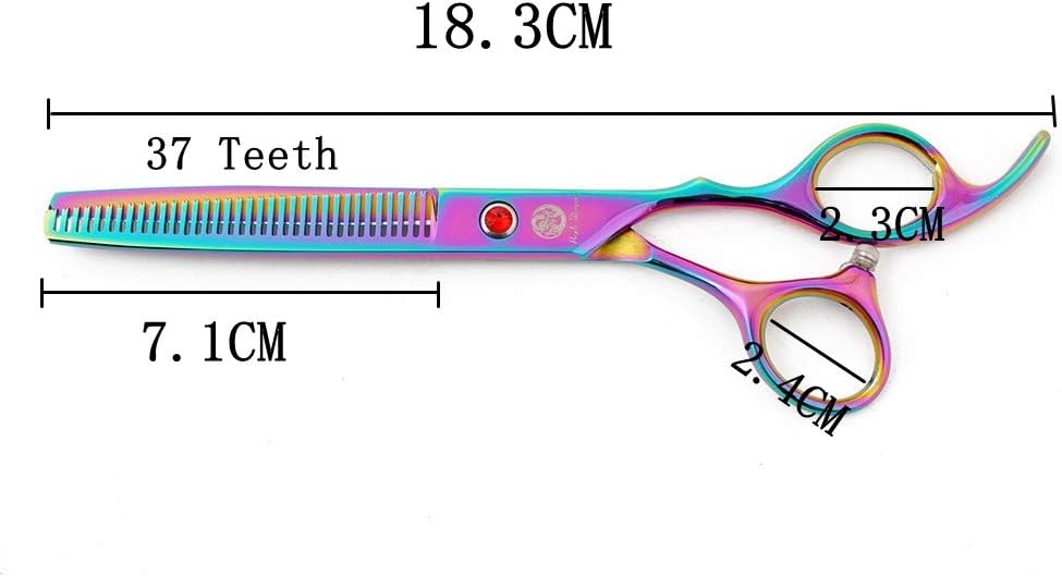 Purple Dragon 7" Dog Grooming Scissors Set with Rhinestone Accent