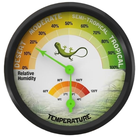 3“ x 3" x 0.9" Reptile Thermometer and Humidity Gauge