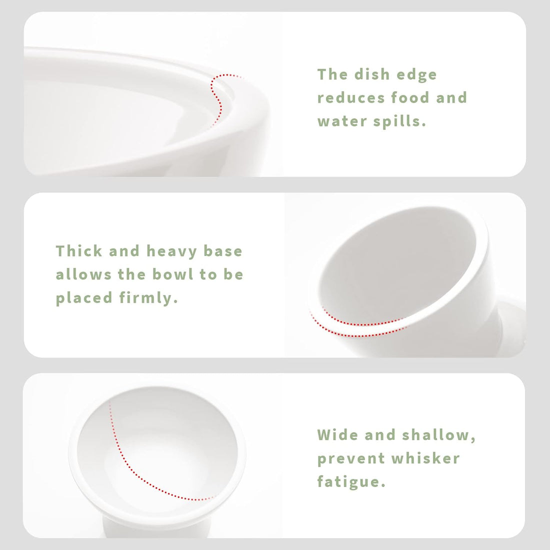 CEEFU Extra Wide Elevated Ceramic Cat Bowl