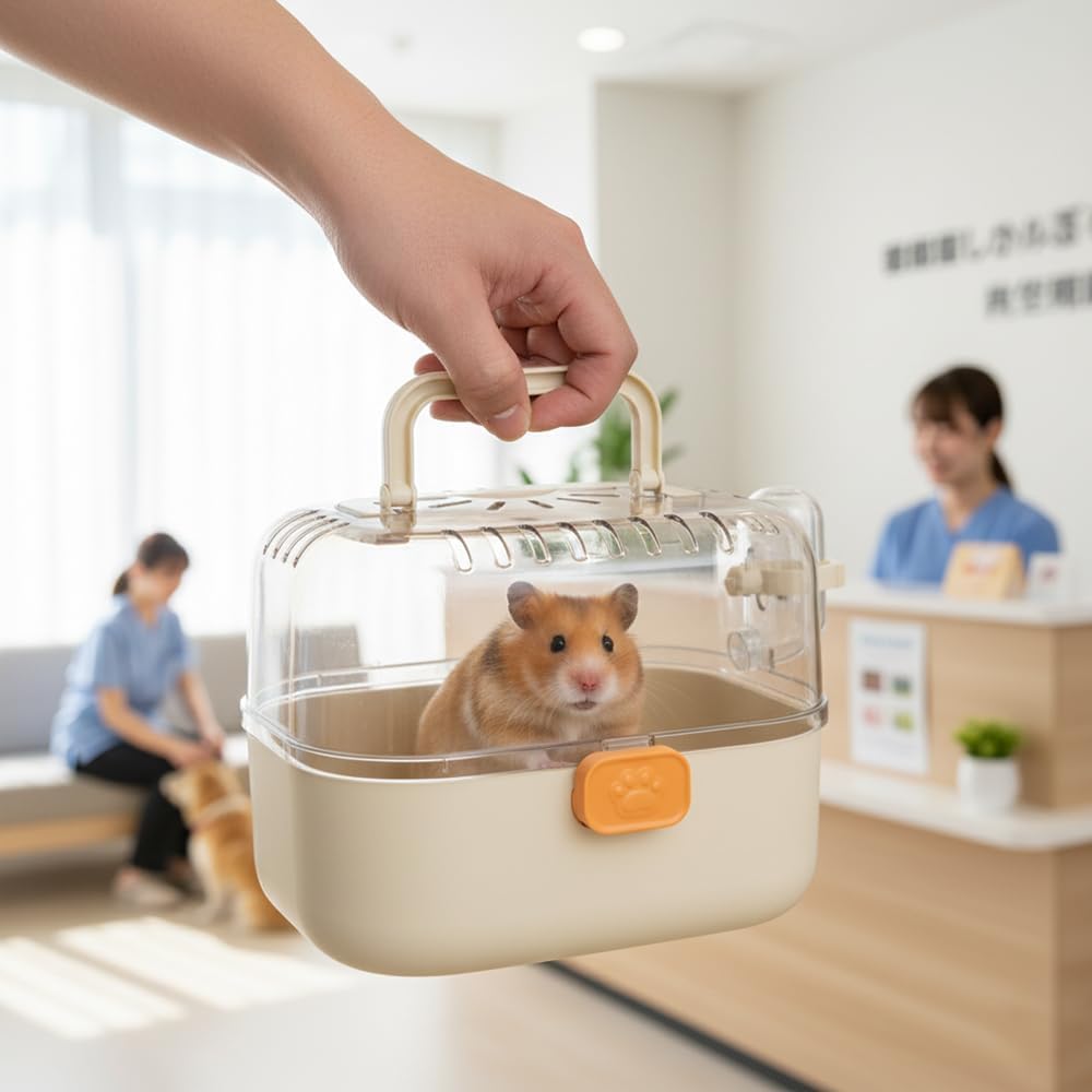 Hamster Carrier Cage with Water Bottle for Golden & Dwarf Hamsters