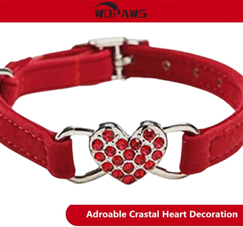 Heart Bling Cat Collar with Safety Belt and Bell 8-10 inches