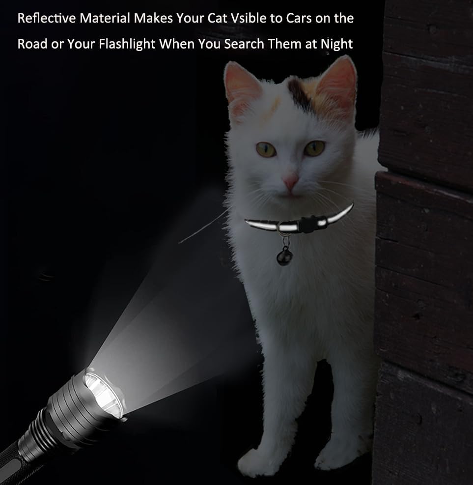 2 Pack Cat Collars Quick Release Reflective Kitten Collar with Bell