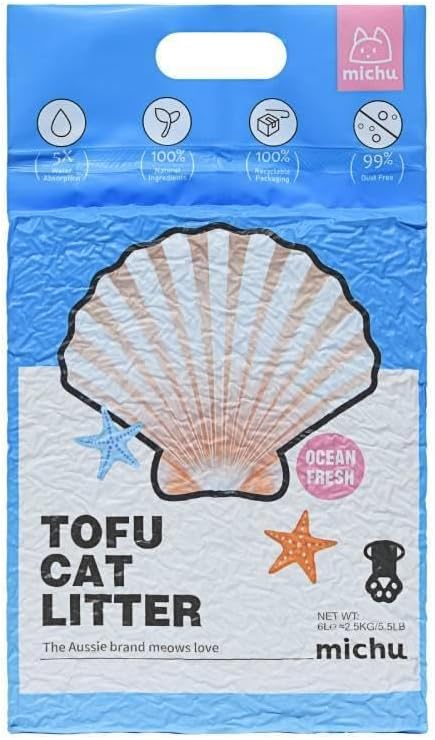 Michu Tofu Cat Litter Natural Clumping Tofu Cat Litter