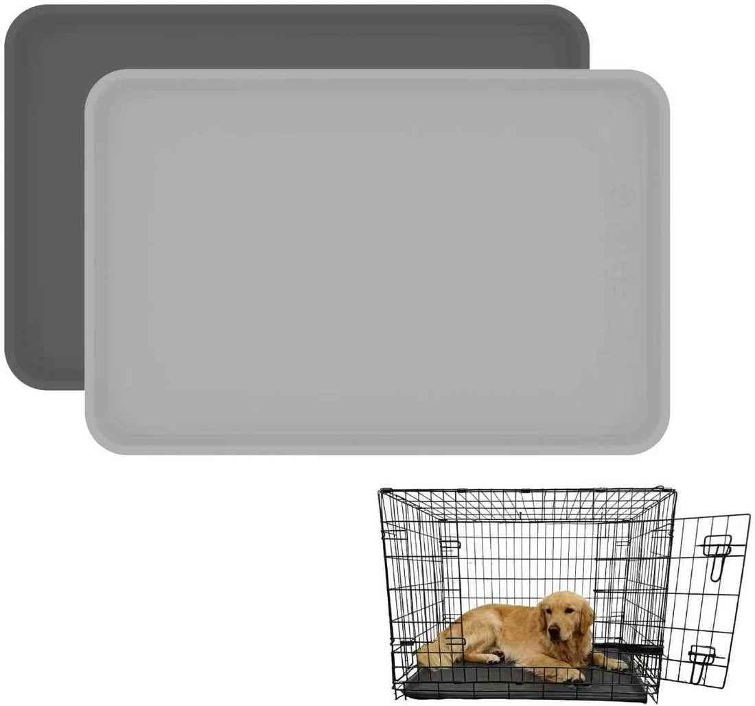 2-Pack 22.8 × 34.6 Inch Silicone Dog Crate Tray