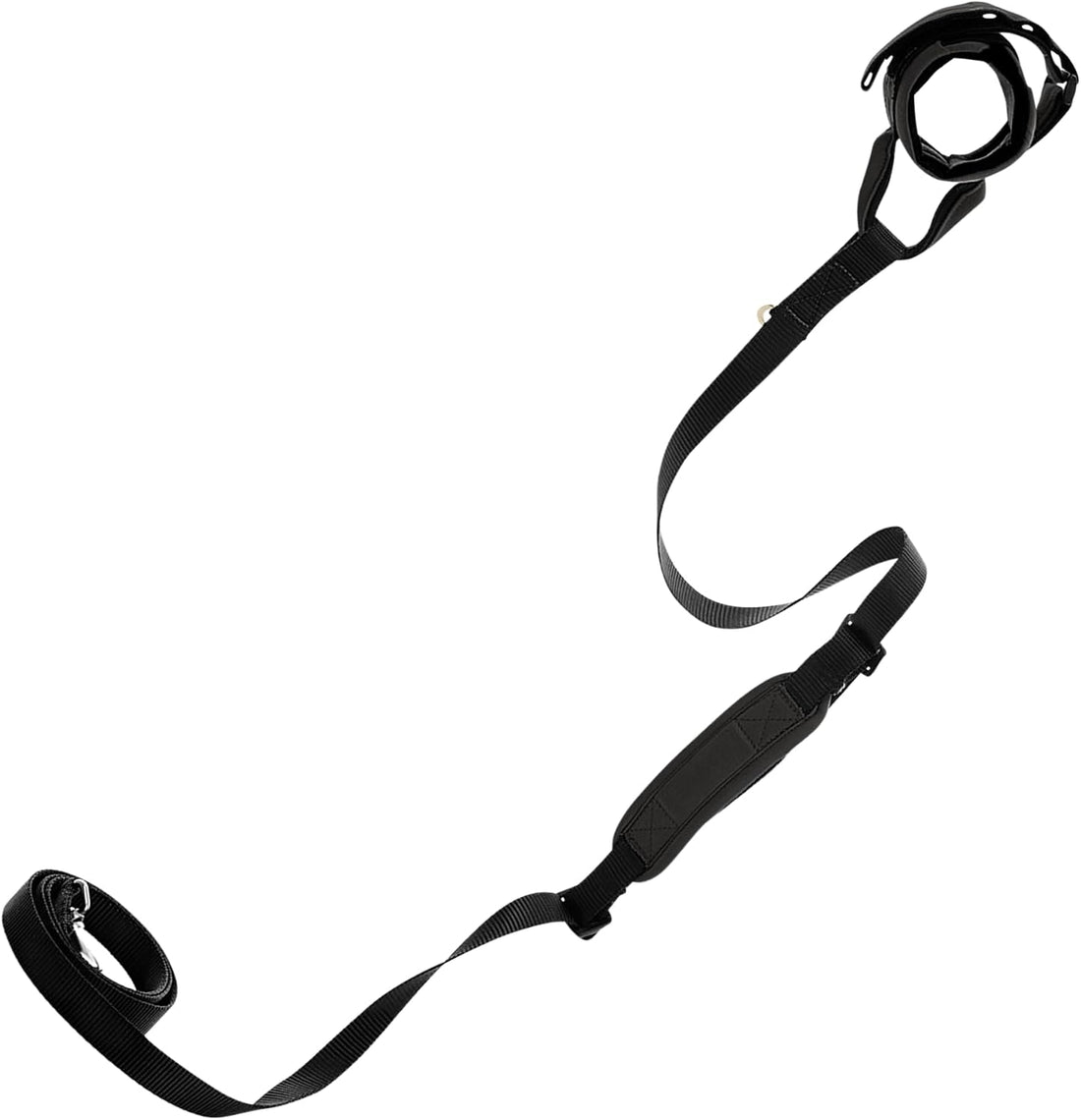 Gooby Wristband Surfer Leash + Traffic Handle, Black, 6 FT