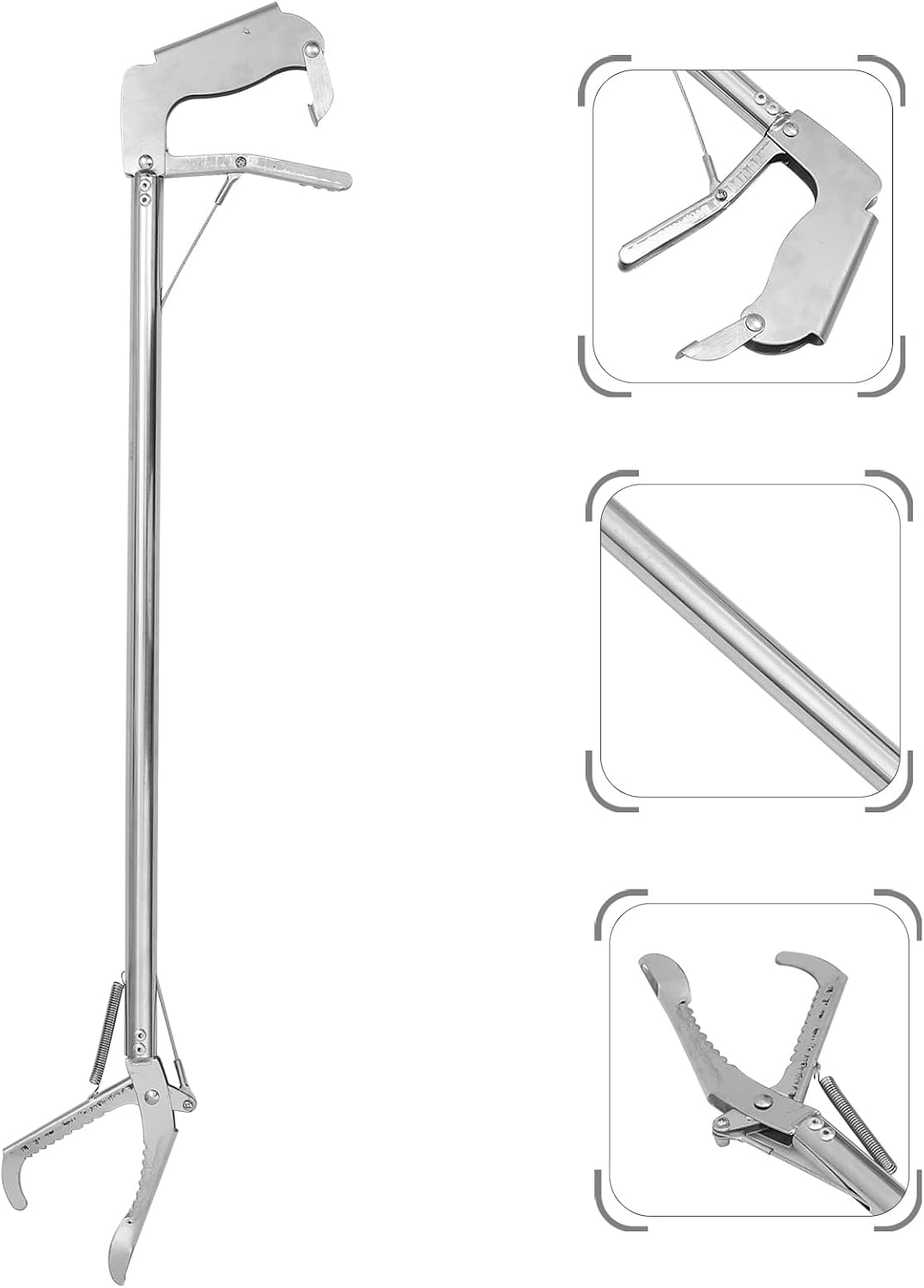 generic Folding Snake Catcher Clamp with Lock Stainless Steel Reptile
